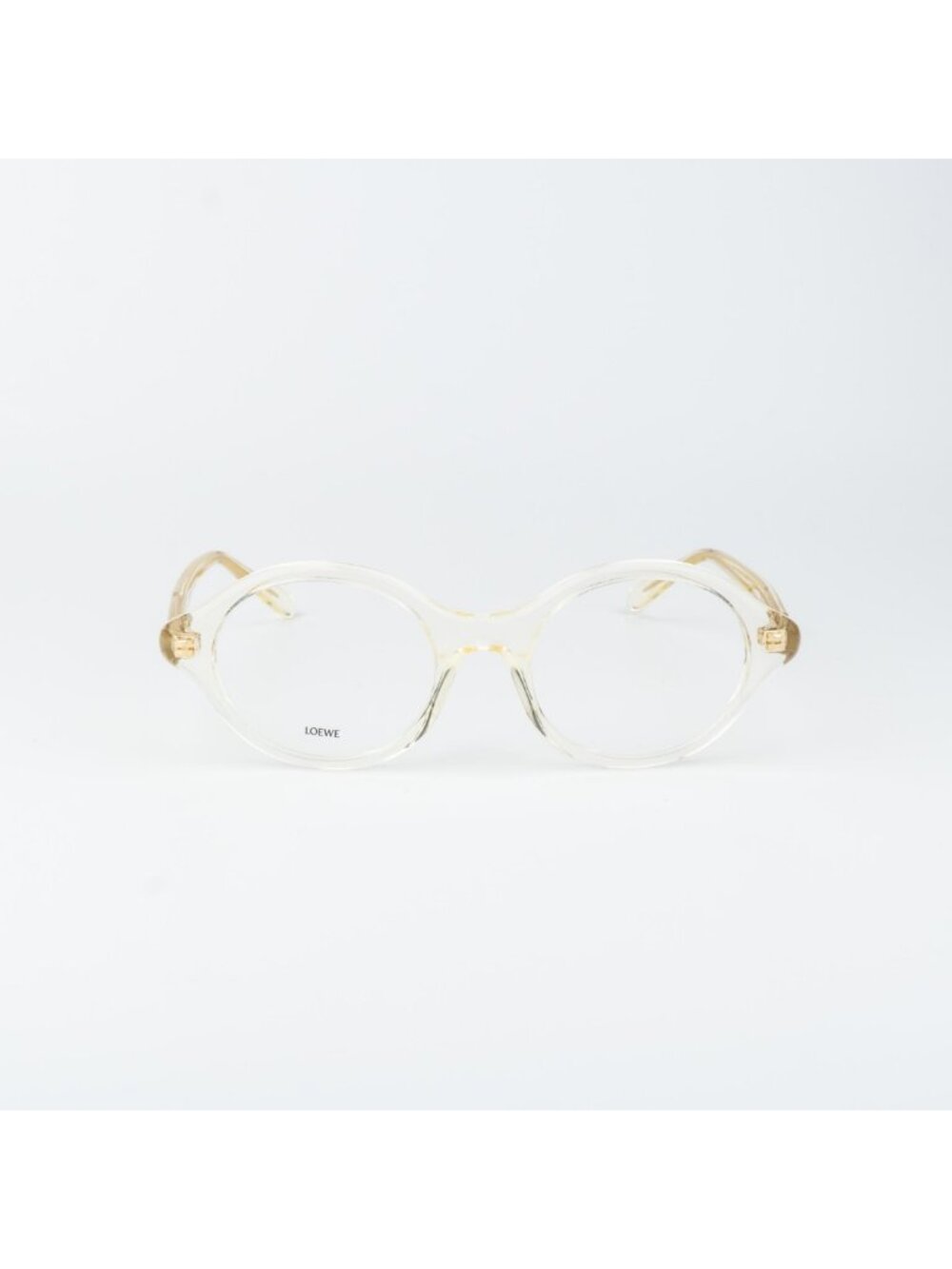 Loewe Men Eyeglasses Beige Demo Round LW50098I SLIM 057 NEW AUTHENTIC